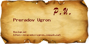 Preradov Ugron névjegykártya